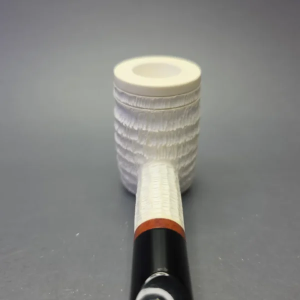 MBSD Meerschaum Deluxe Rusticated Poker with Briar-Mortise (New) - Image 6