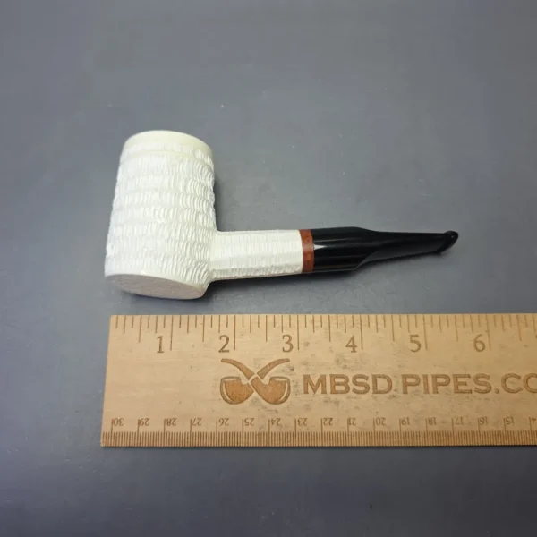 MBSD Meerschaum Deluxe Rusticated Poker with Briar-Mortise (New) - Image 8