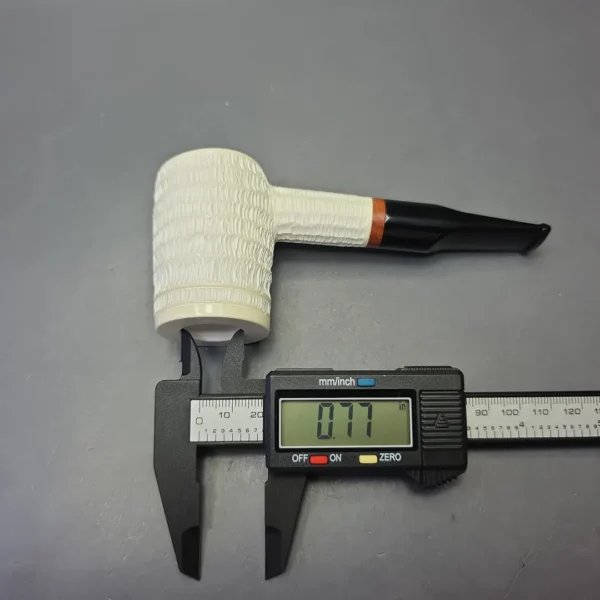 MBSD Meerschaum Deluxe Rusticated Poker with Briar-Mortise (New) - Image 9