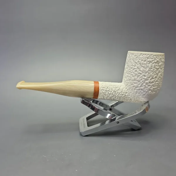 MBSD Meerschaum Deluxe Rusticated Billiard with Briar-Mortise (New) - Image 5
