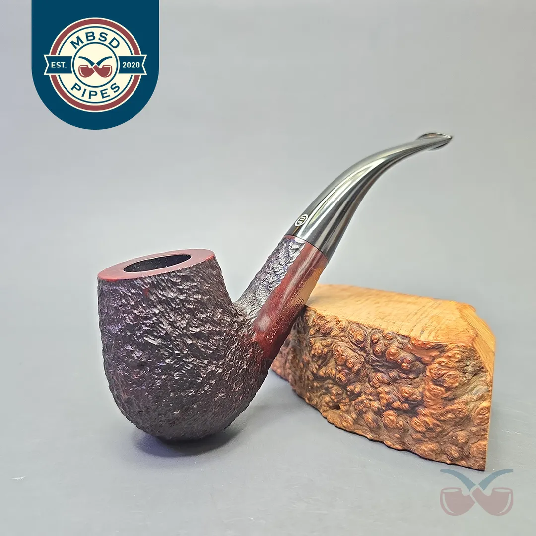 James Upshall Bark Group 6 Partially Rusticated Bent Billiard (Unsmoked Estate)