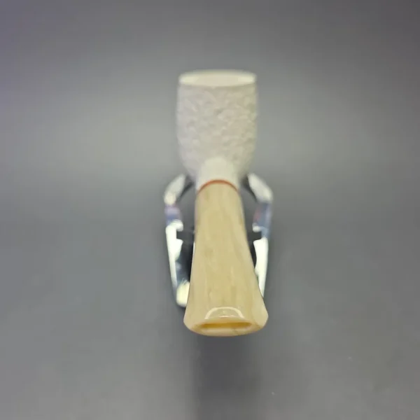 MBSD Meerschaum Deluxe Rusticated Billiard with Briar-Mortise (New) - Image 6