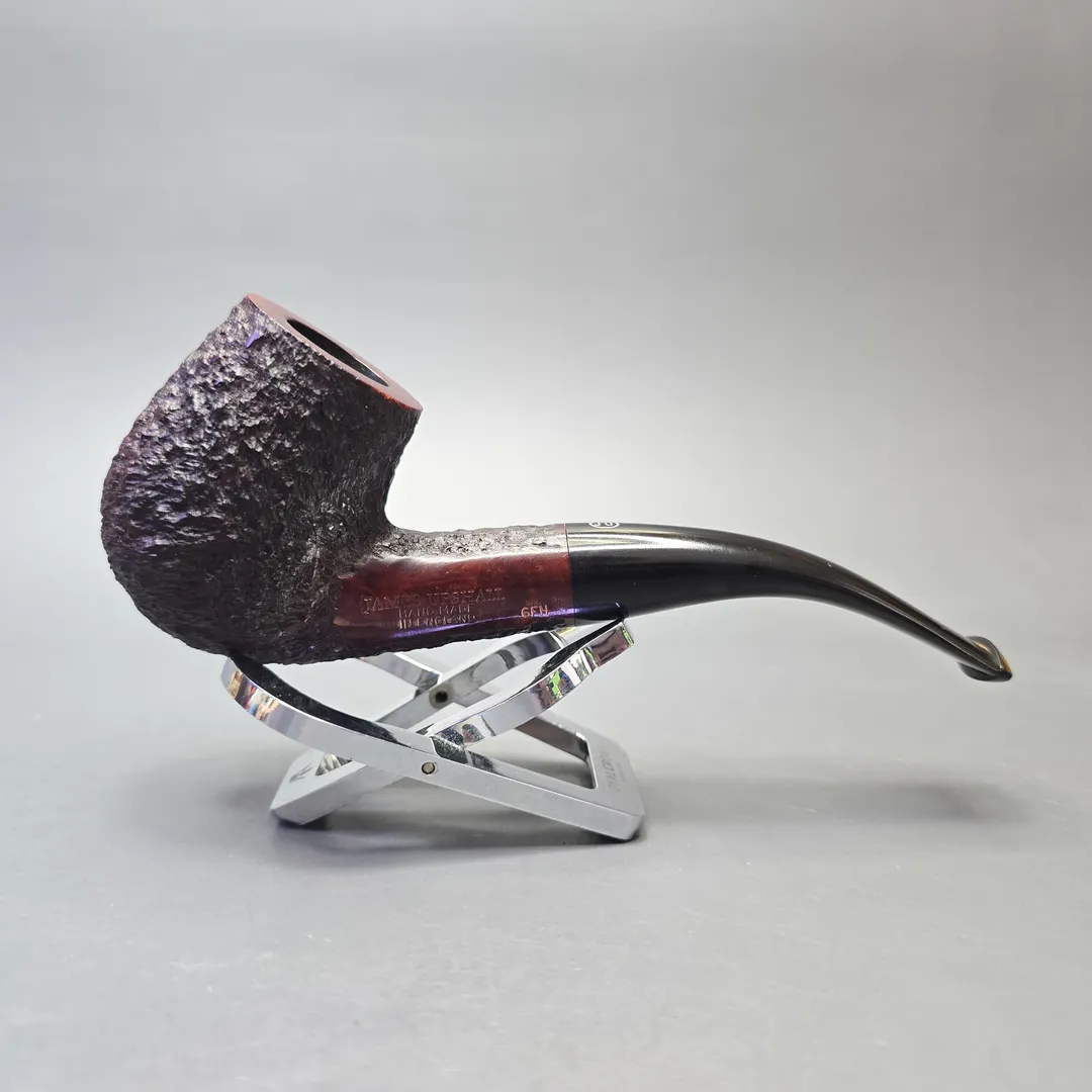 James Upshall Bark Group 6 Partially Rusticated Bent Billiard (Unsmoked Estate) - Image 2