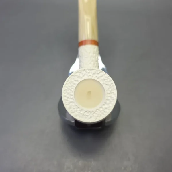 MBSD Meerschaum Deluxe Rusticated Billiard with Briar-Mortise (New) - Image 8