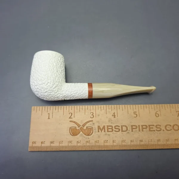MBSD Meerschaum Deluxe Rusticated Billiard with Briar-Mortise (New) - Image 9
