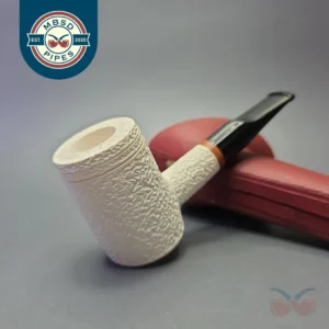 MBSD Meerschaum Deluxe Rusticated Poker with Briar-Mortise (New)
