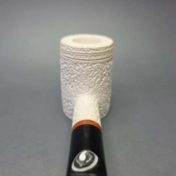 MBSD Meerschaum Deluxe Rusticated Poker with Briar-Mortise (New) - Image 6