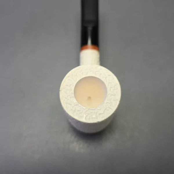 MBSD Meerschaum Deluxe Rusticated Poker with Briar-Mortise (New) - Image 7