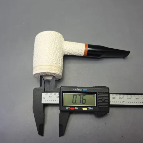MBSD Meerschaum Deluxe Rusticated Poker with Briar-Mortise (New) - Image 9