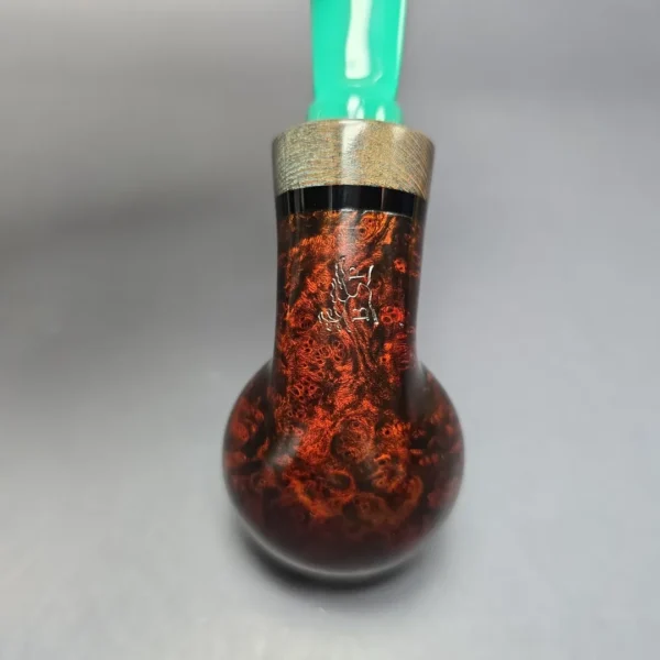 Bonsai Pipes Smooth Rhodesian w/ Stabilized Platan Handmade Briar Pipe, New