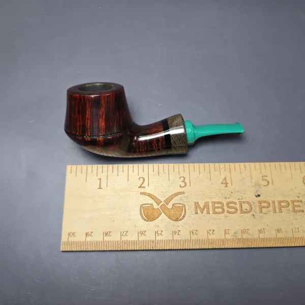 Bonsai Pipes Smooth Rhodesian w/ Stabilized Platan Handmade Briar Pipe, New