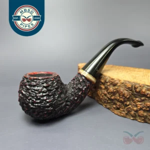 Peterson Emerald 03 Rusticated Bent Apple Estate Briar Pipe, Irish Estates