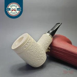 MBSD Meerschaum Silver Rusticated Reverse Calabash Poker (New)