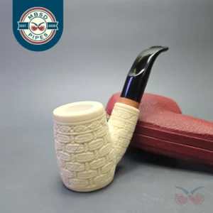 MBSD Meerschaum Deluxe Brick Carved Cherrywood with Briar-Mortise (New)