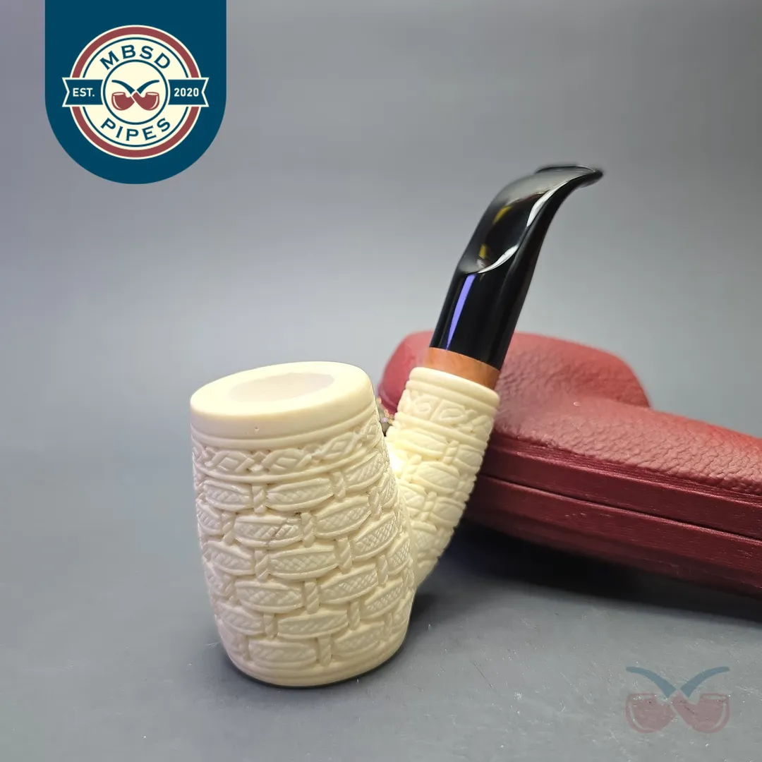 MBSD Meerschaum Deluxe Brick Carved Cherrywood with Briar-Mortise (New)
