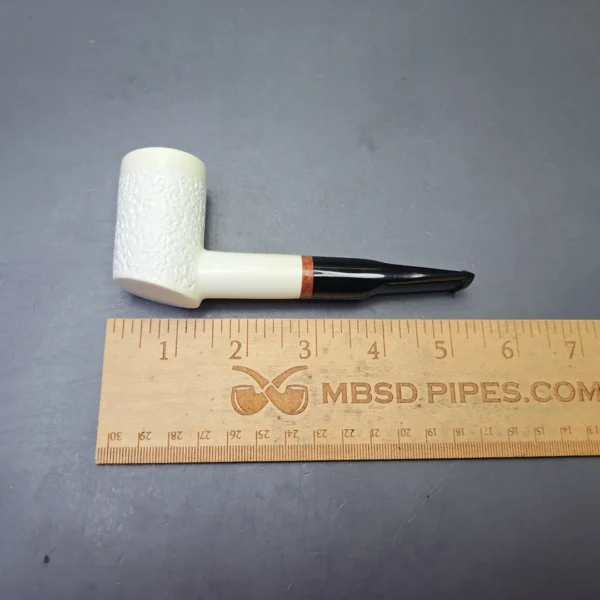 MBSD Meerschaum Deluxe Compact Rusticated Poker with Briar-Mortise (New) - Image 11