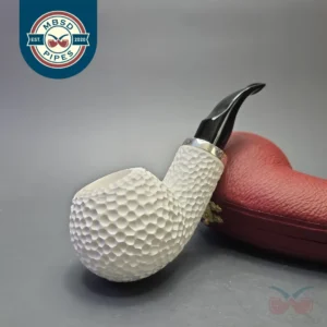 MBSD Meerschaum Silver "Golf Ball" Rusticated Reverse Calabash Apple (New)