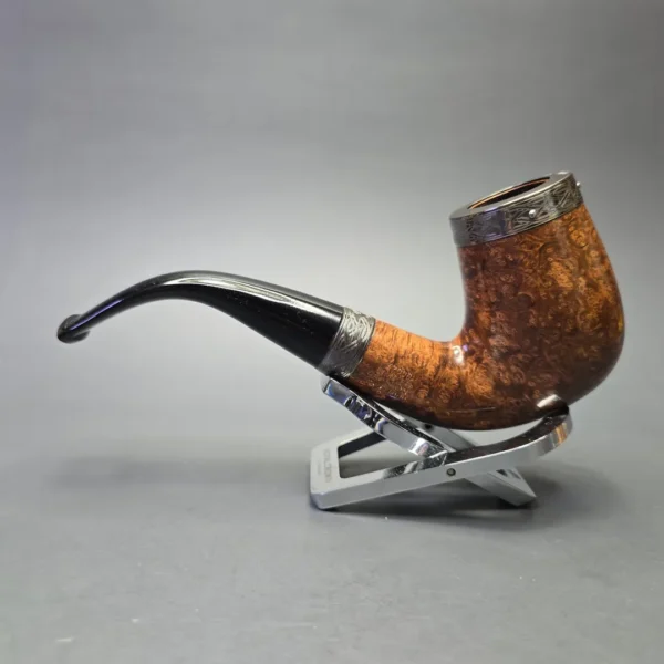 Peterson 2008 Pipe of the Year Smooth Bent Billiard with Silver (Unsmoked Estate) - Image 4