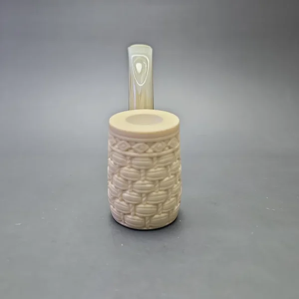 MBSD Meerschaum Deluxe Brick Carved Cherrywood with Briar-Mortise (New) - Image 4