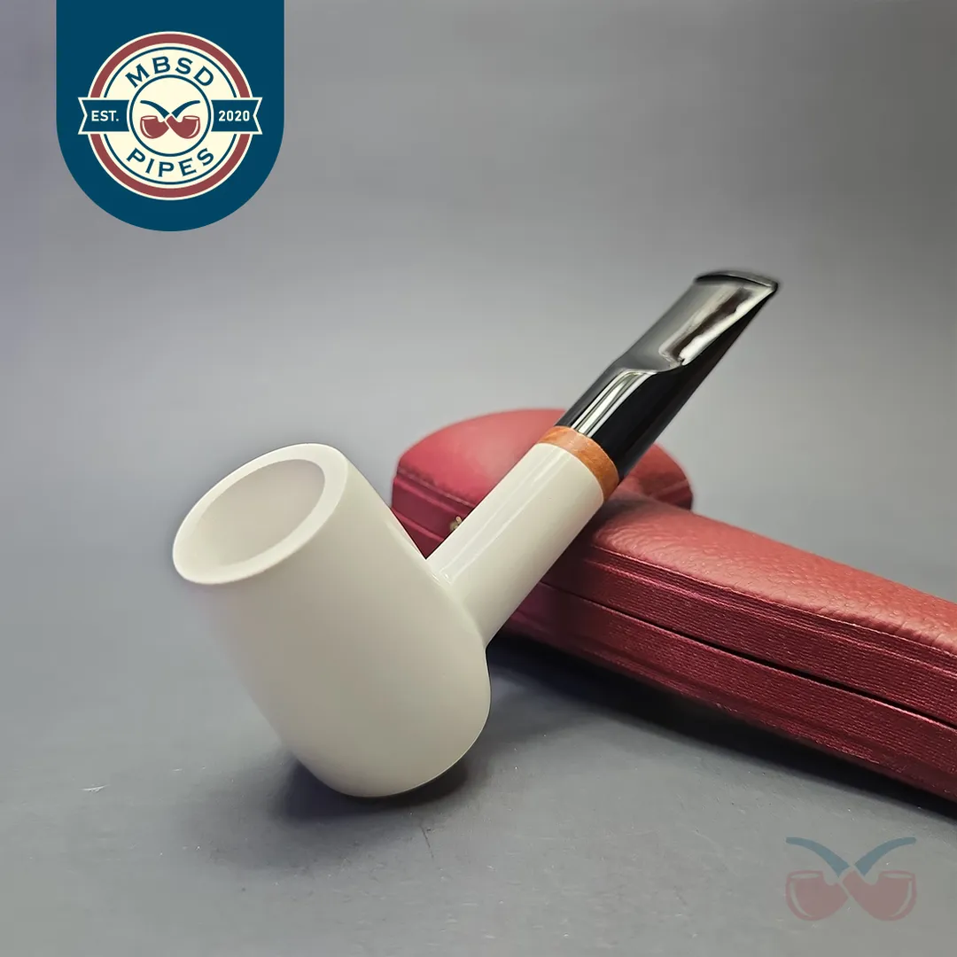 MBSD Meerschaum Deluxe Compact Smooth Poker with Briar-Mortise (New)