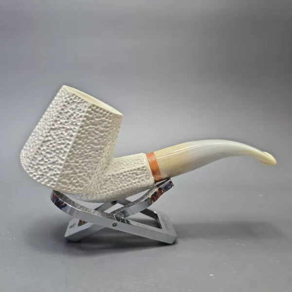 MBSD Meerschaum Deluxe Rusticated Paneled Volcano with Briar-Mortise (New) - Image 3