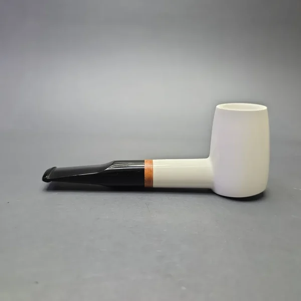 MBSD Meerschaum Deluxe Compact Smooth Poker with Briar-Mortise (New) - Image 5
