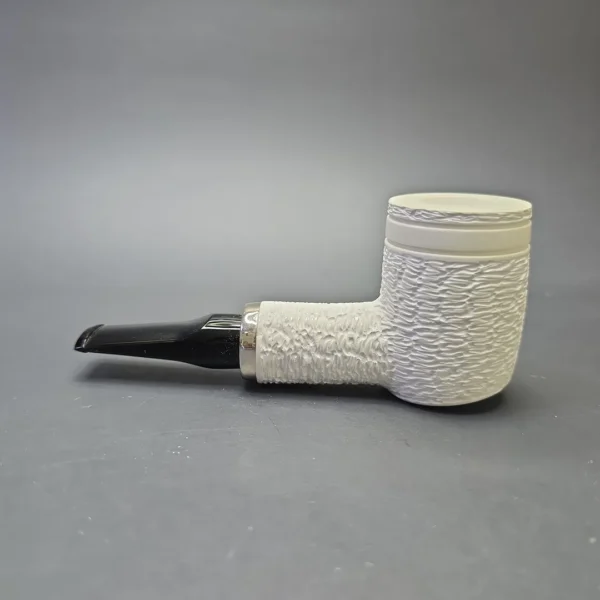 MBSD Meerschaum Silver Rusticated Reverse Calabash Poker (New) - Image 5
