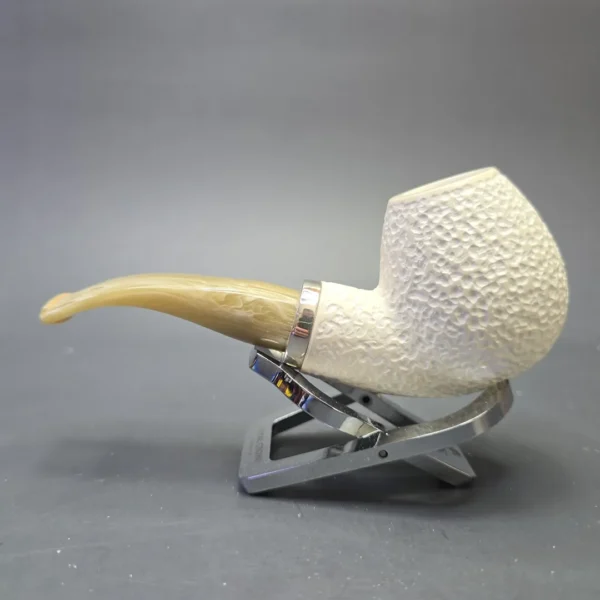 MBSD Meerschaum Silver Rusticated Reverse Calabash Brandy (New) - Image 5
