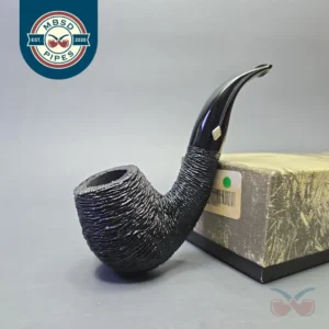 Brebbia Lido Root Briar 60 Rusticated Bent Billiard (Unsmoked Estate)