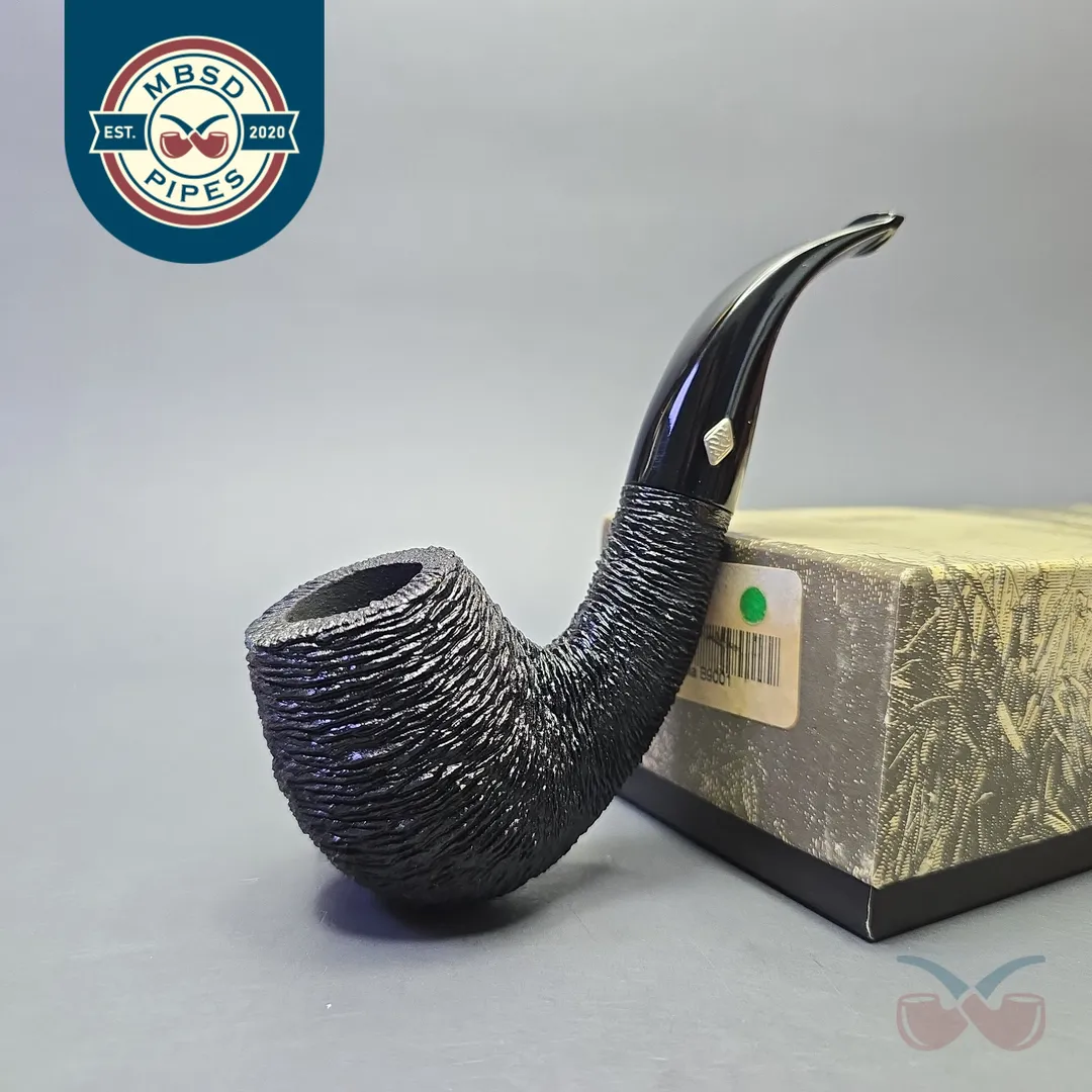 Brebbia Lido Root Briar 60 Rusticated Bent Billiard (Unsmoked Estate)
