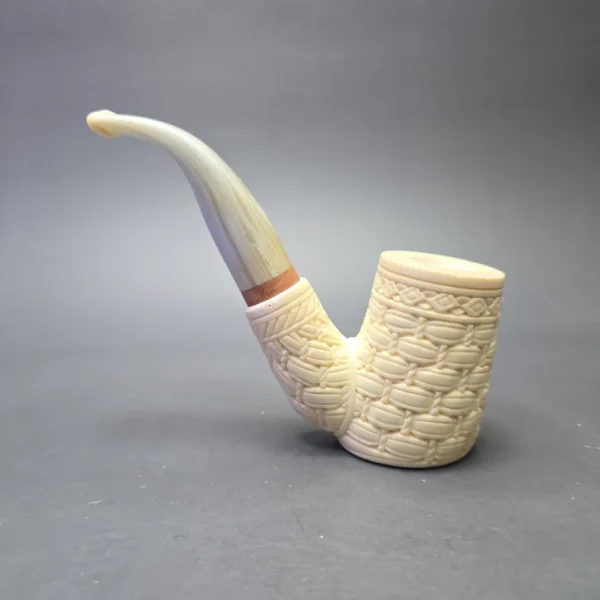 MBSD Meerschaum Deluxe Brick Carved Cherrywood with Briar-Mortise (New) - Image 5