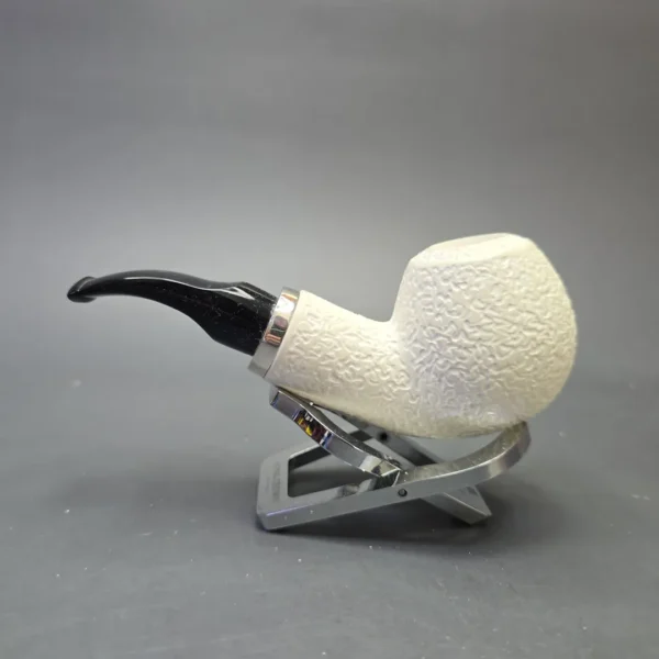 MBSD Meerschaum Silver Rusticated Reverse Calabash Apple (New) - Image 5