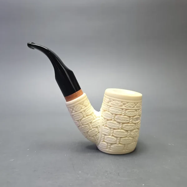 MBSD Meerschaum Deluxe Brick Carved Cherrywood with Briar-Mortise (New) - Image 5