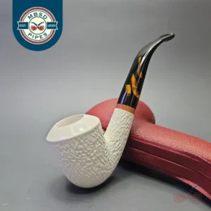 MBSD Meerschaum Deluxe Compact Rusticated Rhodesian with Briar-Mortise (New)