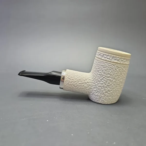 MBSD Meerschaum Silver Rusticated Reverse Calabash Poker (New) - Image 5
