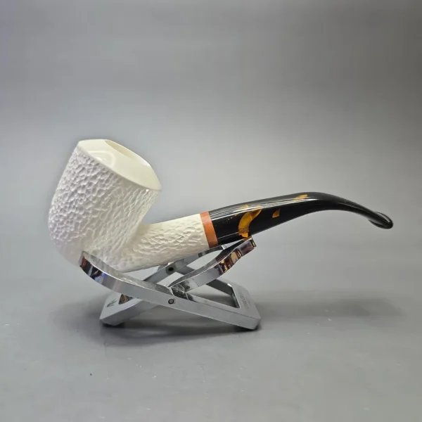 MBSD Meerschaum Deluxe Compact Rusticated Rhodesian with Briar-Mortise (New) - Image 3