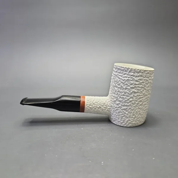 MBSD Meerschaum Deluxe Rusticated Poker with Briar-Mortise (New) - Image 5