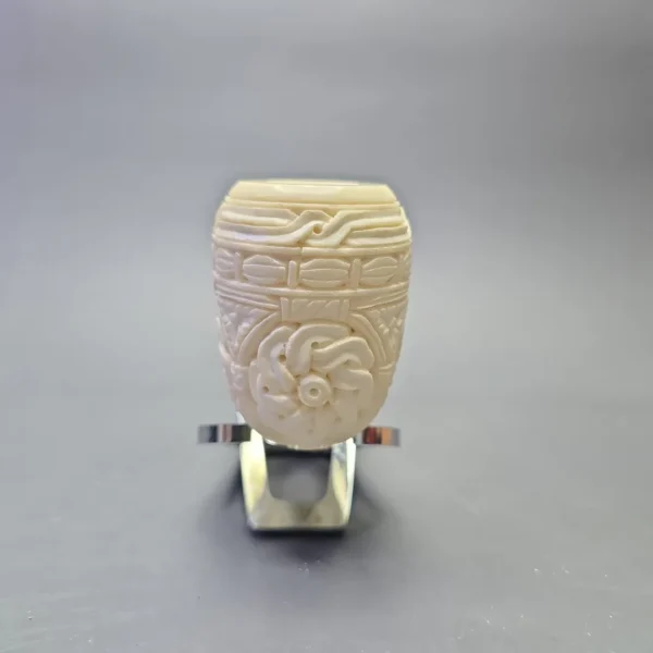 MBSD Meerschaum Deluxe Floral Carved Stacked Rhodesian with Briar-Mortise (New) - Image 4