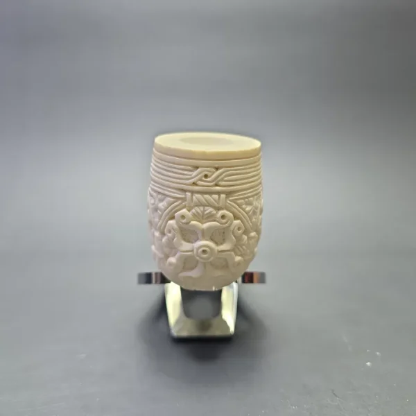 MBSD Meerschaum Deluxe Floral Carved Billiard with Briar-Mortise (New) - Image 4
