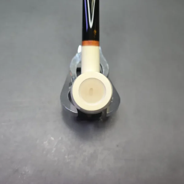 MBSD Meerschaum Deluxe Compact Smooth Bent Billiard with Briar-Mortise (New) - Image 7