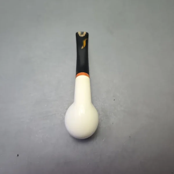 MBSD Meerschaum Deluxe Compact Smooth Bent Billiard with Briar-Mortise (New) - Image 10