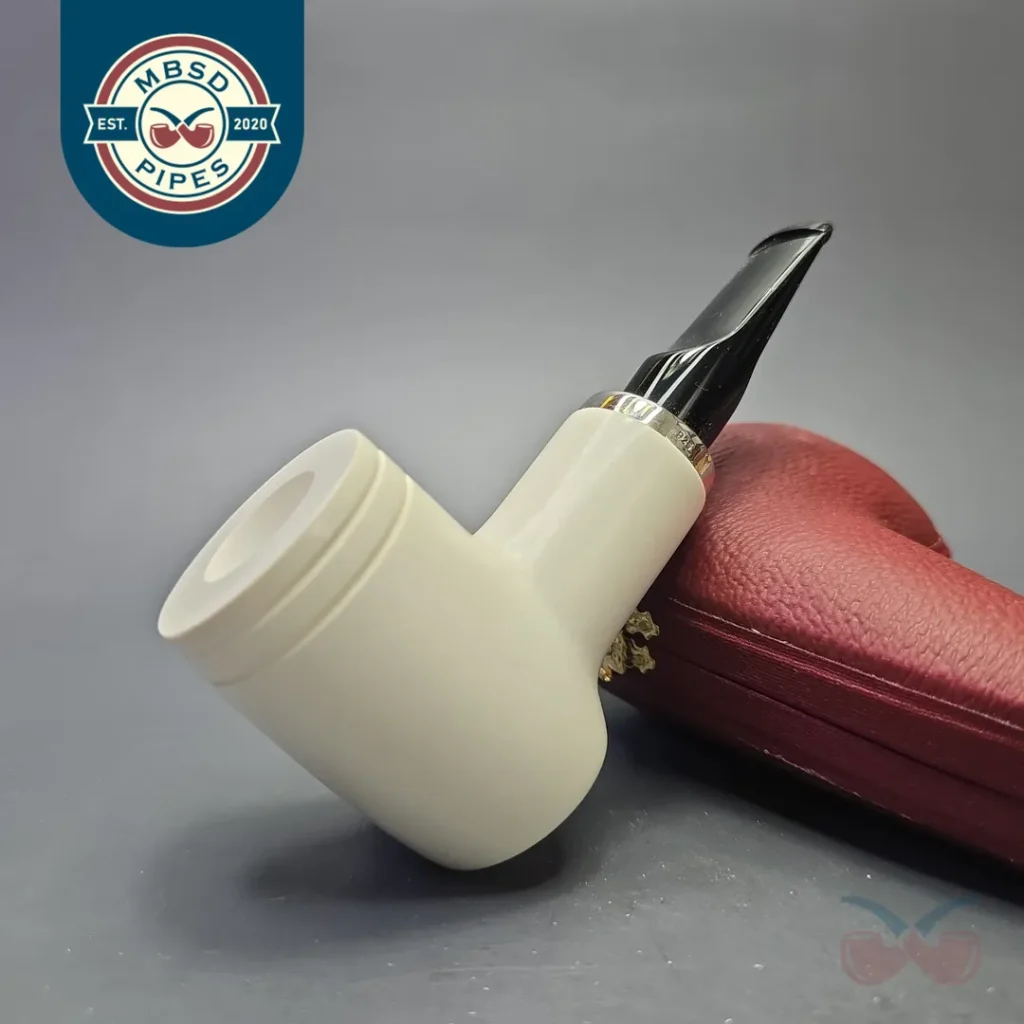 MBSD Meerschaum Silver Smooth Reverse Calabash Poker (New)
