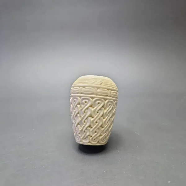MBSD Meerschaum Deluxe Guilloche Carved Poker with Briar-Mortise (New) - Image 4