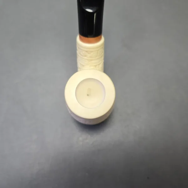 MBSD Meerschaum Deluxe Brick Carved Cherrywood with Briar-Mortise (New) - Image 7