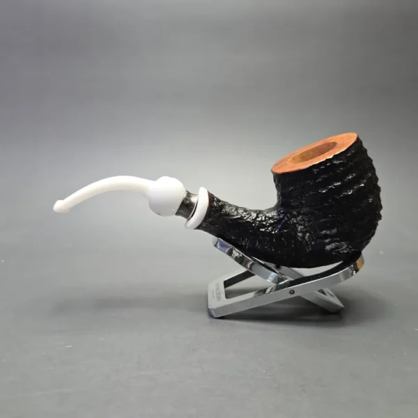 Ardor Urano Fantasy Christmas 2002 Rusticated Bent Pot with Silver and Lucite (Unsmoked Estate) - Image 4