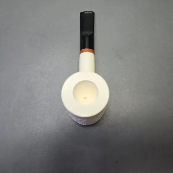 MBSD Meerschaum Deluxe Rusticated Poker with Briar-Mortise (New) - Image 7