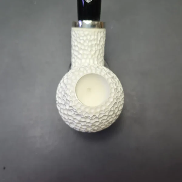 MBSD Meerschaum Silver "Golf Ball" Rusticated Reverse Calabash Apple (New) - Image 7