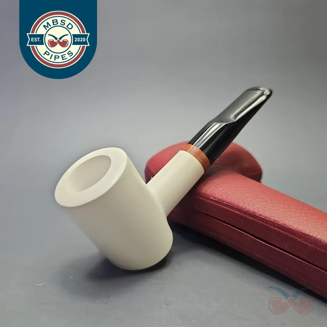 MBSD Meerschaum Deluxe Compact Smooth Poker with Briar-Mortise (New)