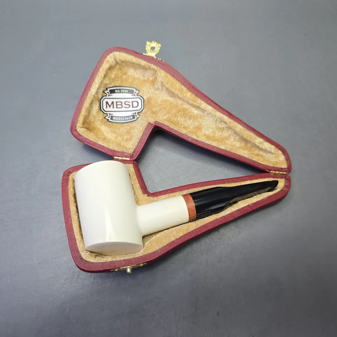 MBSD Meerschaum Deluxe Compact Smooth Poker with Briar-Mortise (New) - Image 2