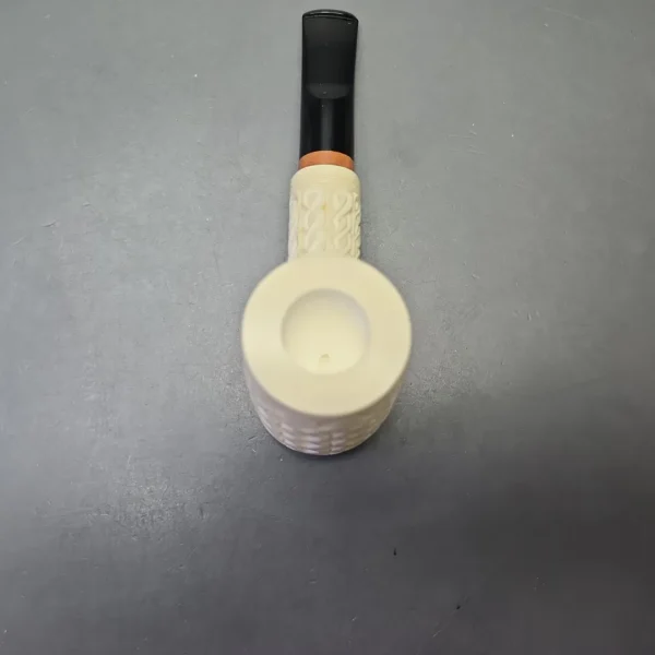 MBSD Meerschaum Deluxe Lattice Carved Poker with Briar-Mortise (New) - Image 7